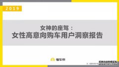 女性高意向购车用户洞察报告出炉！90后