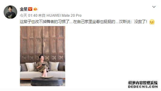 秀恩爱！金星晒老公视角居家照 凝望端坐气质非