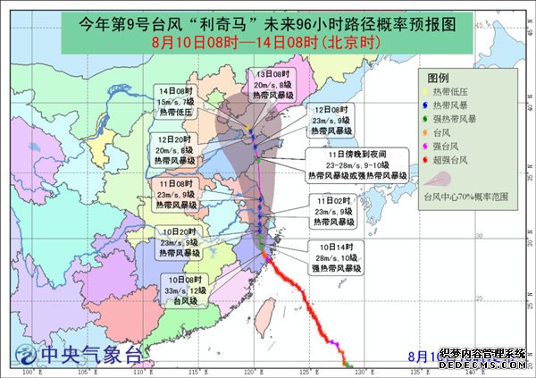 台风利奇马成风王 上海台风台风橙色预警 台风利奇马登陆路线图最新消息