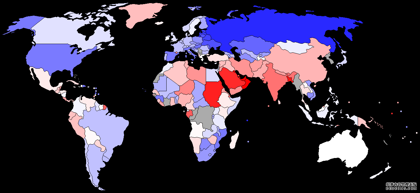 世界各重要国家男女比例(附图说明)