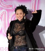 宁静一袭黑色透视蕾丝内搭，若隐若现的