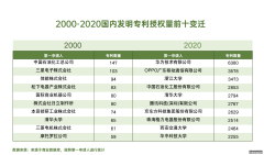 2000年到2020年，国内发明专利授权量大跃